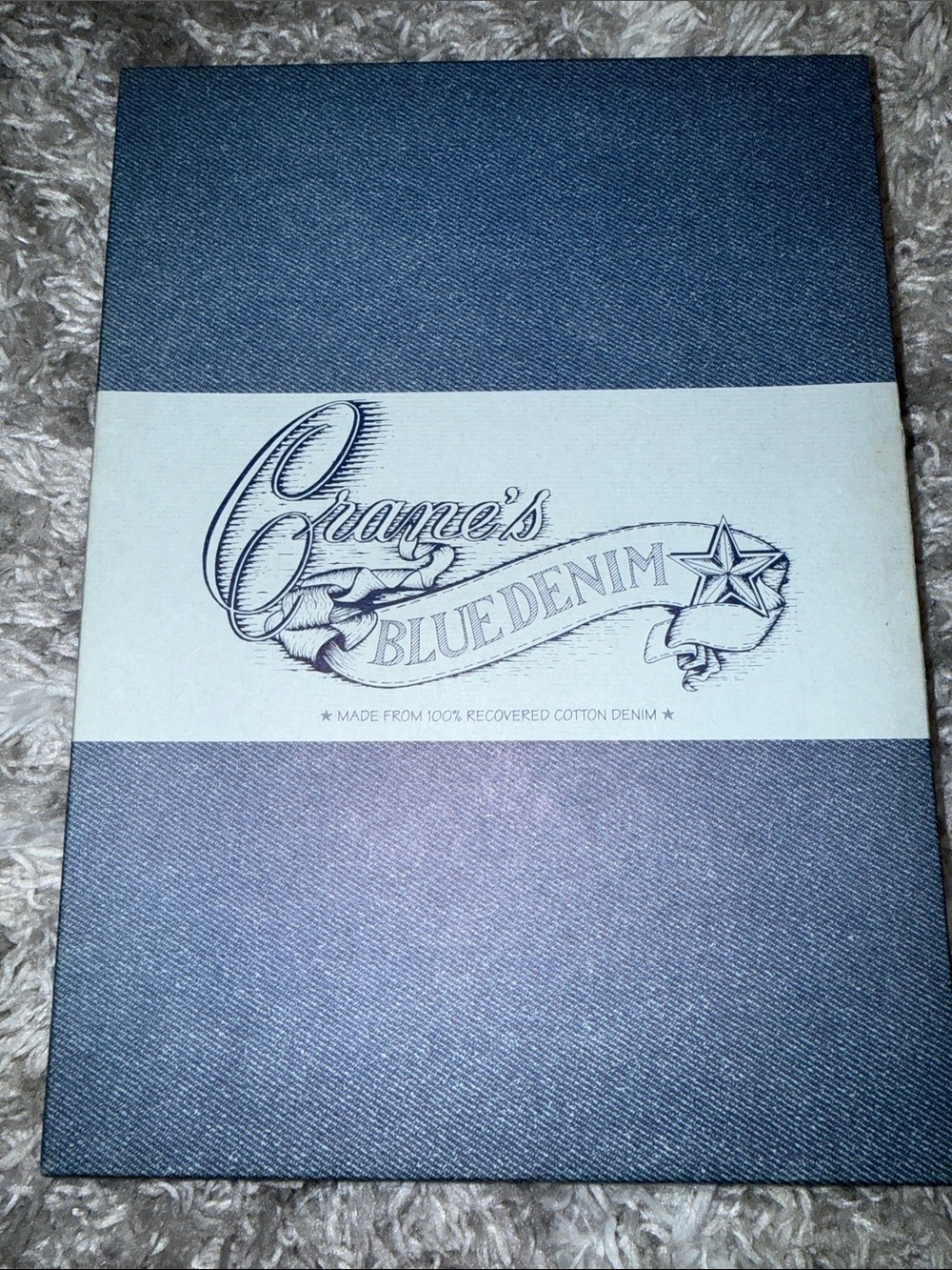 Crane’s Blue Denim 100% Recovered Cotton Denim Sheets and Envelopes